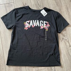 NWT!! Black savage tee
